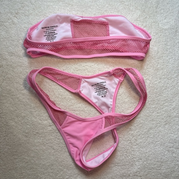 BoutineLA Pink Mesh Bikini - Picture 2 of 2